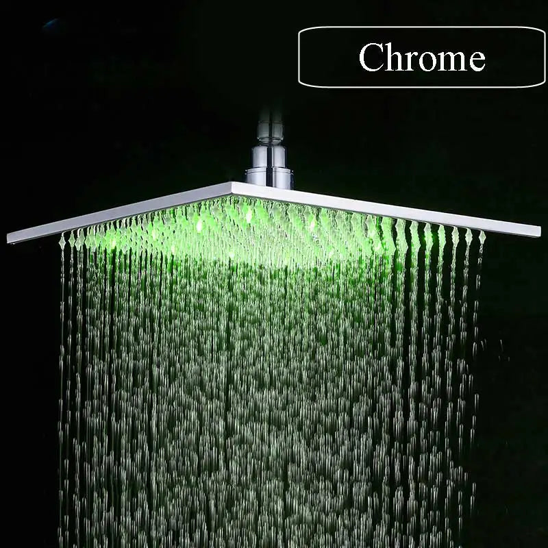 Rozin Brass Square LED Rainfall Shower Head Fixture
