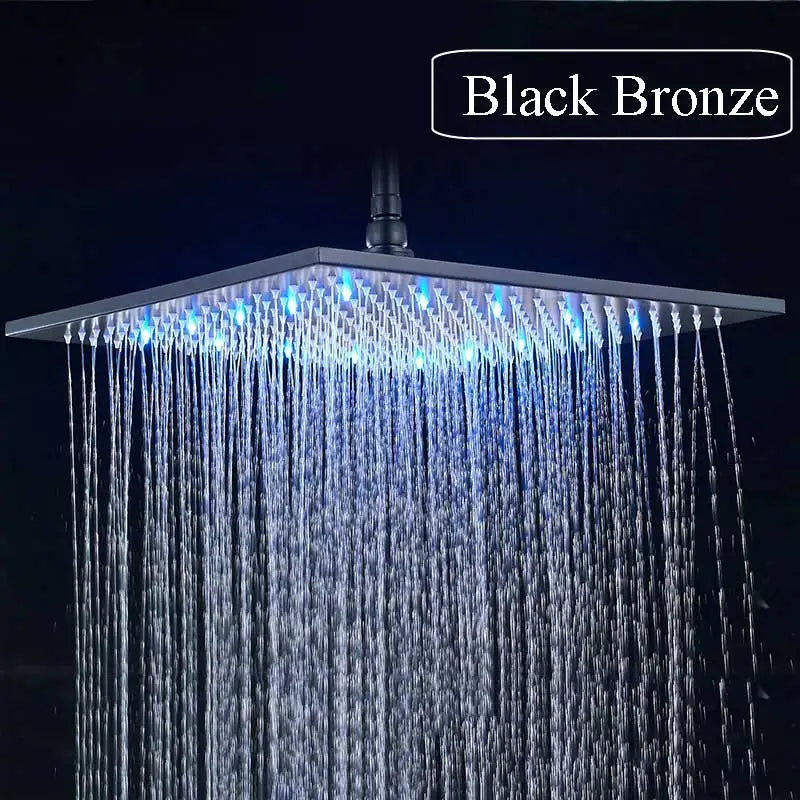 Rozin Brass Square LED Rainfall Shower Head Fixture