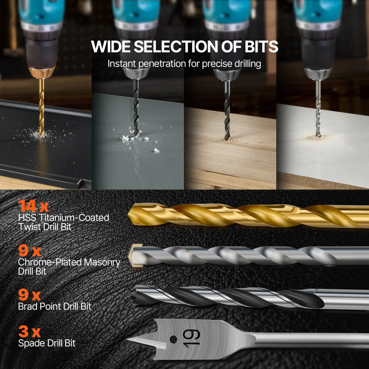 SucceBuy 70/100/101/246/318 PCs Drill Bit Set Screwdriver Bit Set Suitable Drilling and Screw Driving Drill Combo Bit Sets