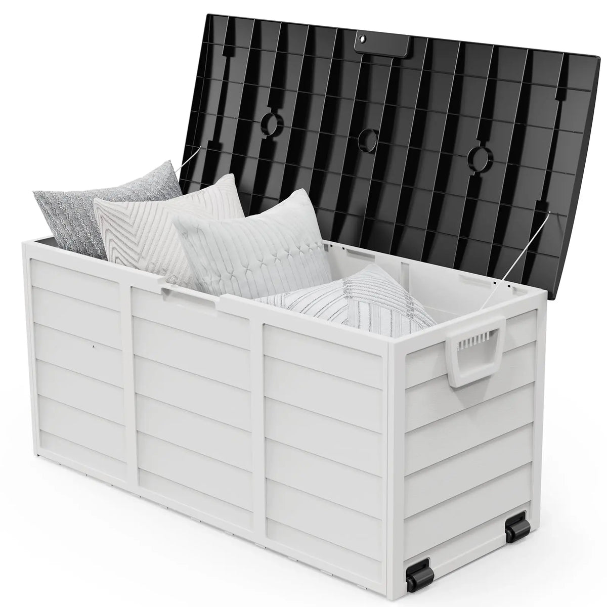 VINGLI Lockable Waterproof Outdoor Storage Deck Box With Wheels