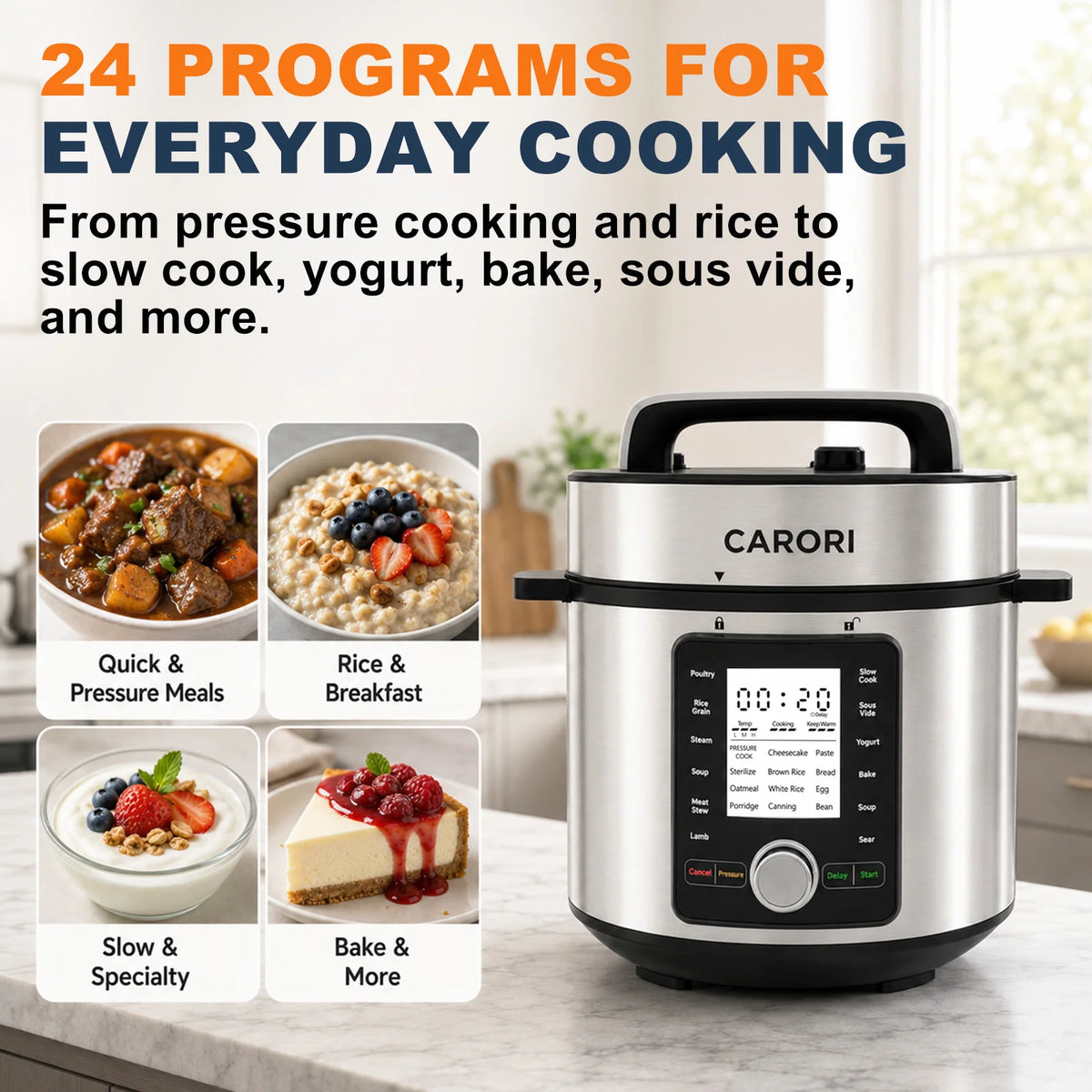 Carori 13 In 1 Electric Pressure Cooker With Ceramic Pot