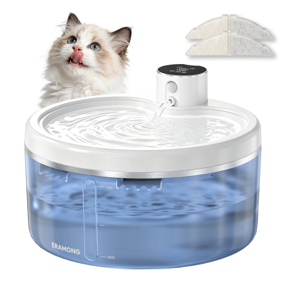 ERAMONG Wireless Cat Water Fountain With Quiet Auto Sensor