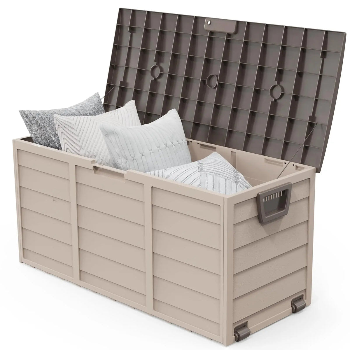 VINGLI Lockable Waterproof Outdoor Storage Deck Box With Wheels