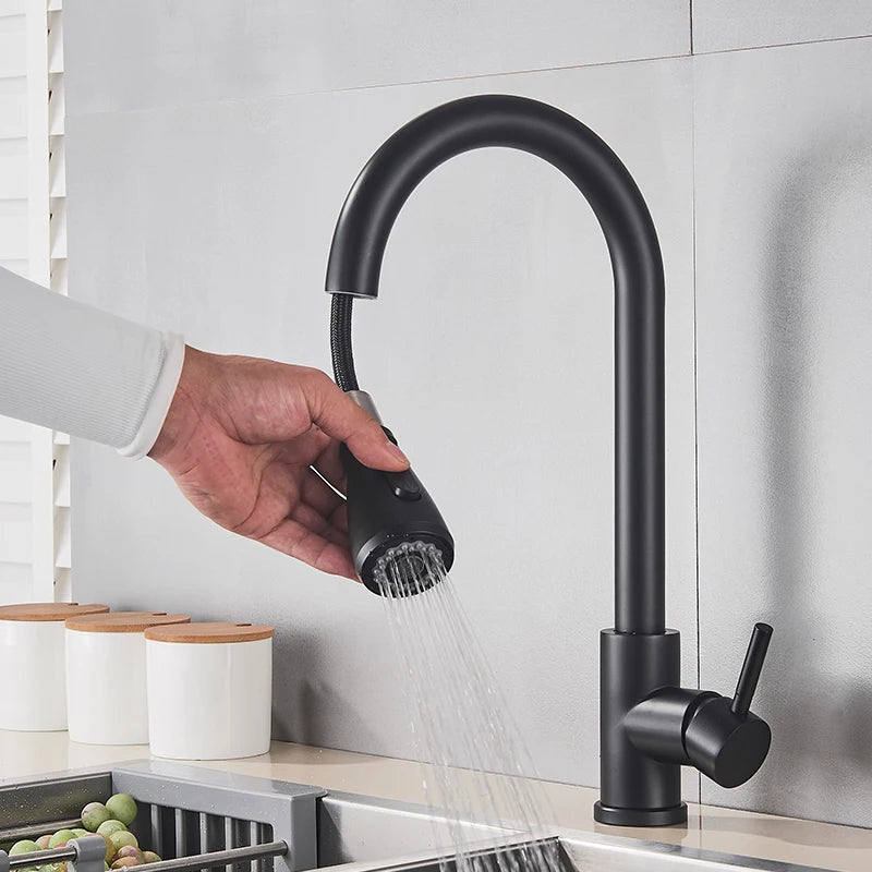 MYQualife Pull Out Kitchen Sink Faucet With Stream Sprayer