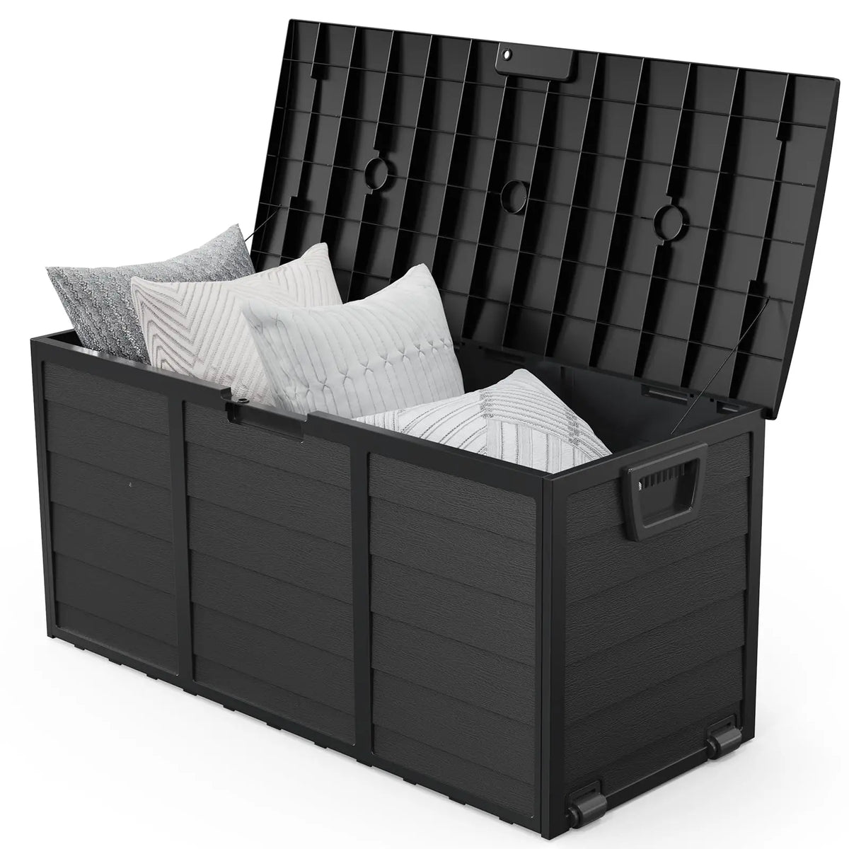 VINGLI Lockable Waterproof Outdoor Storage Deck Box With Wheels