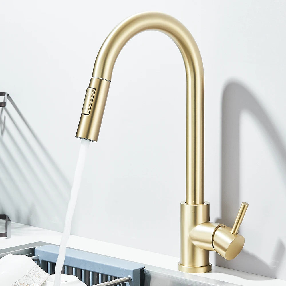 MYQualife Pull Out Kitchen Sink Faucet With Stream Sprayer