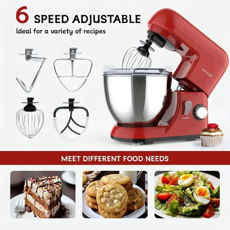 Tilt Head Electric Stand Mixer With Beaters And Multiple Speeds