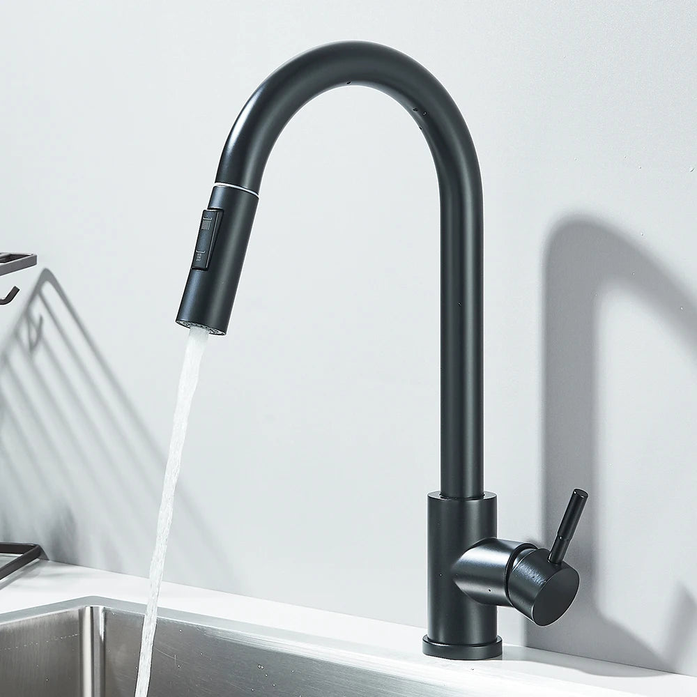 MYQualife Pull Out Kitchen Sink Faucet With Stream Sprayer