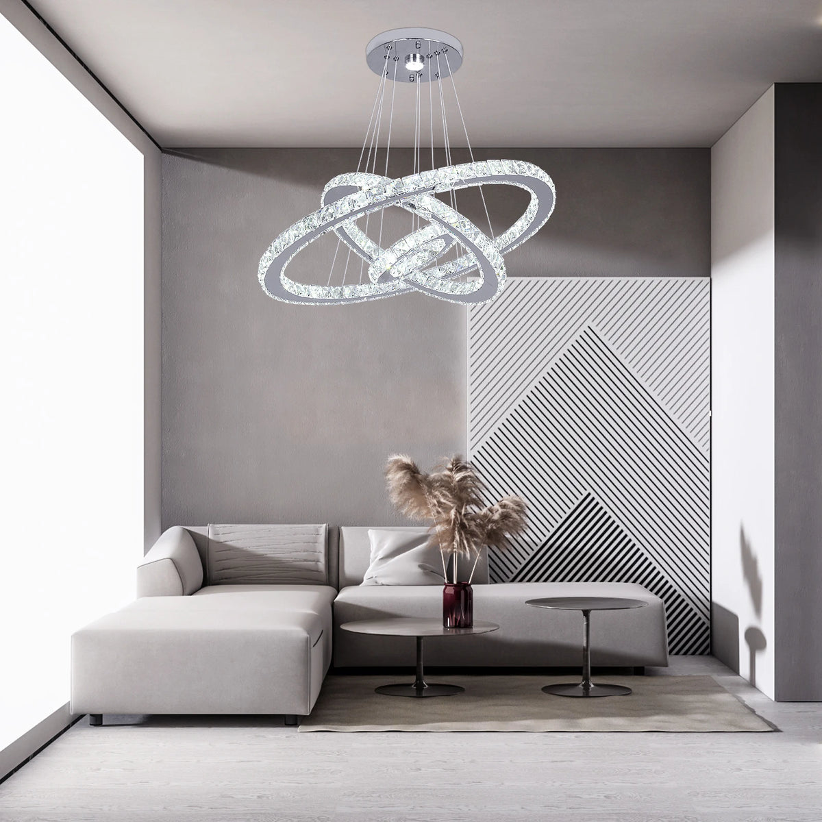 Vinilky Crystal LED Pendant Chandelier With Remote Control