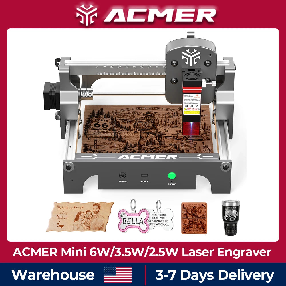 ACMER Portable Laser Engraver and CNC Router for DIY Projects