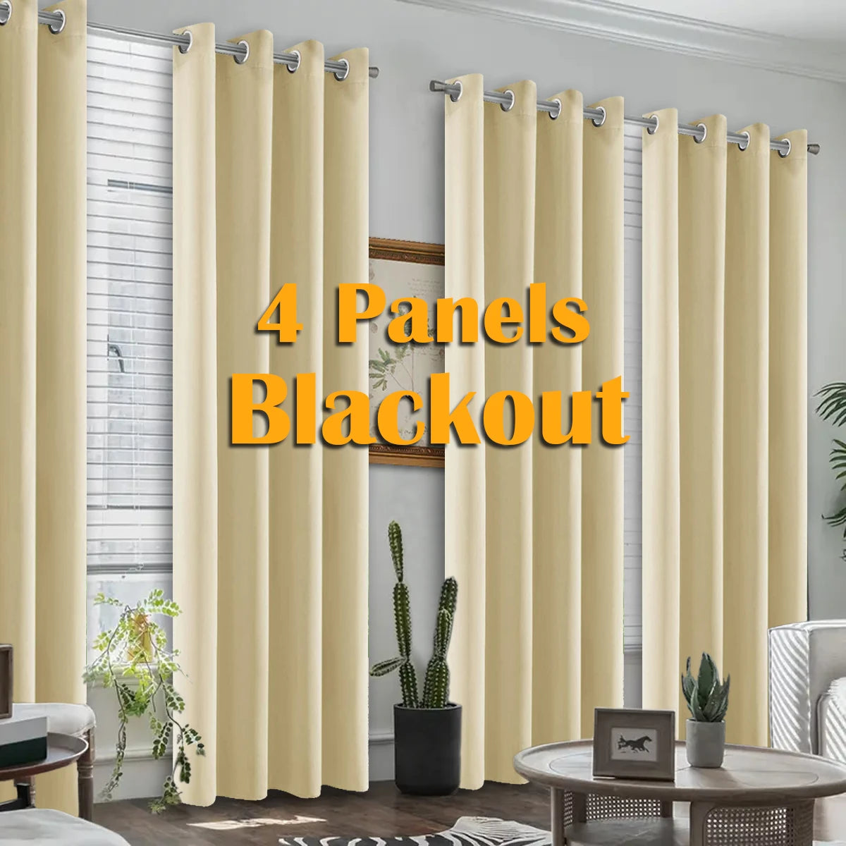 Blackout Thermal Insulated Grommet Curtains for Bedroom and Living Room
