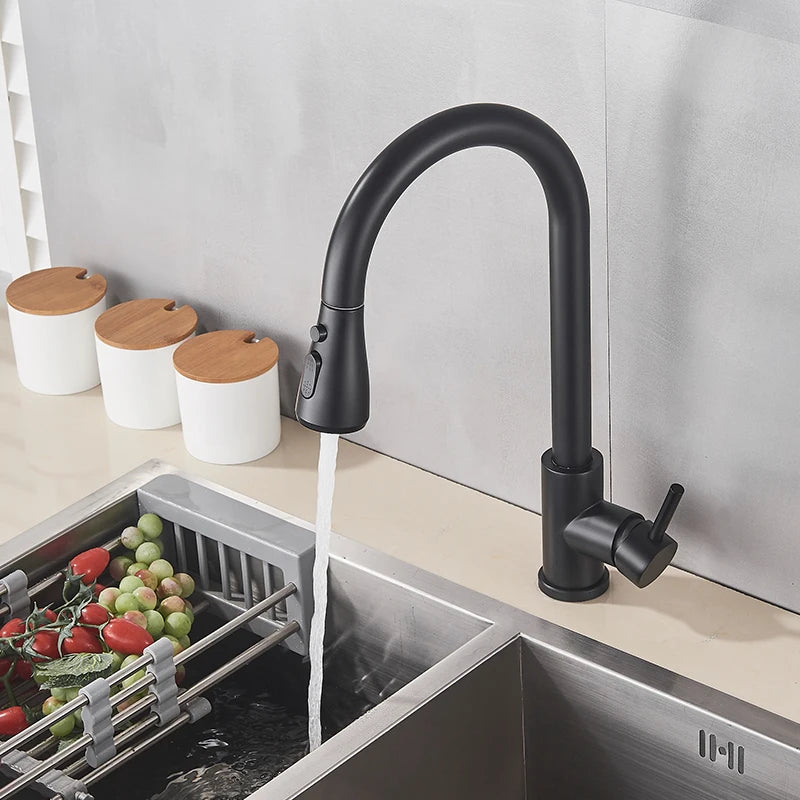 MYQualife Pull Out Kitchen Sink Faucet With Stream Sprayer