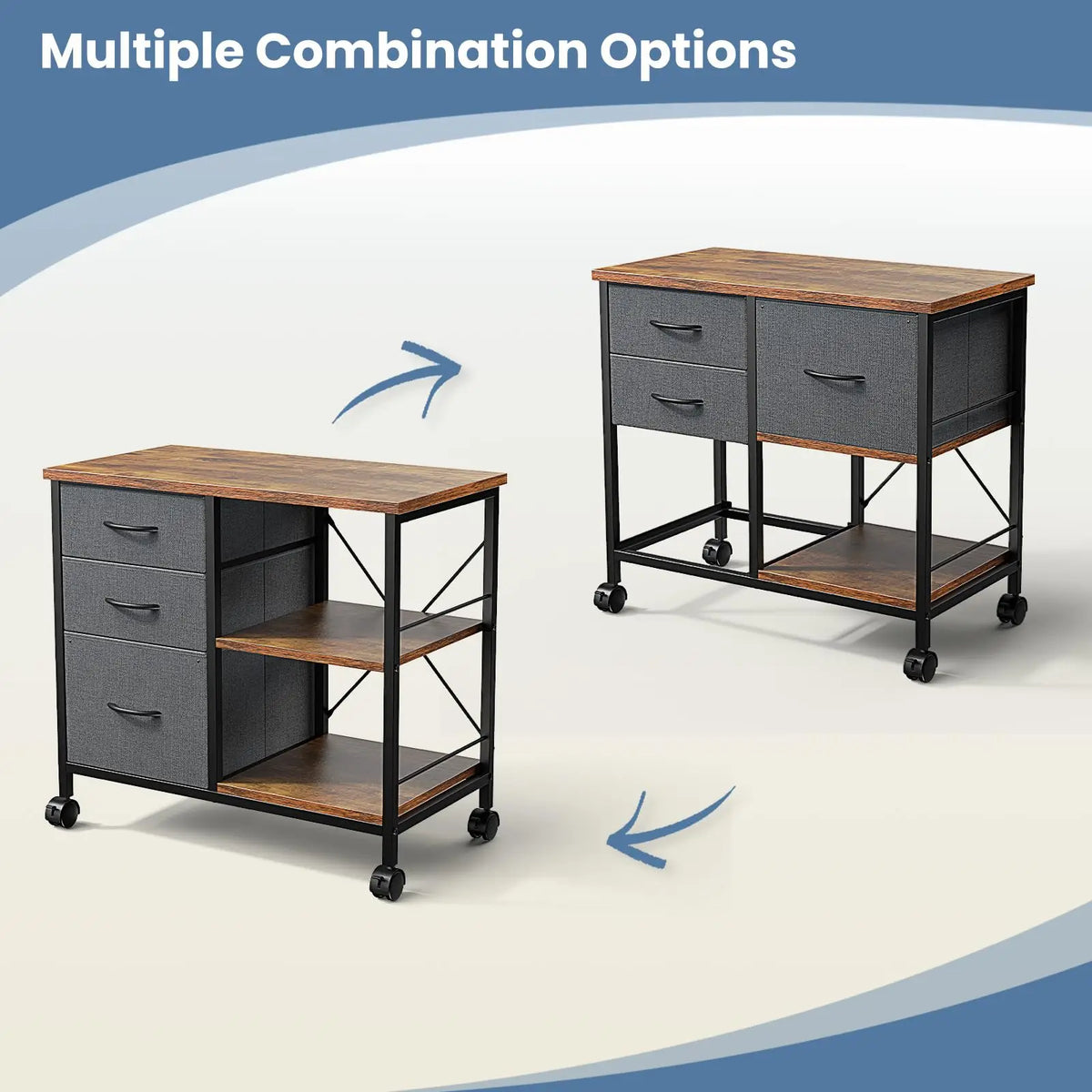 MCQ Modern Fabric Drawer Storage Cabinet With Steel Frame