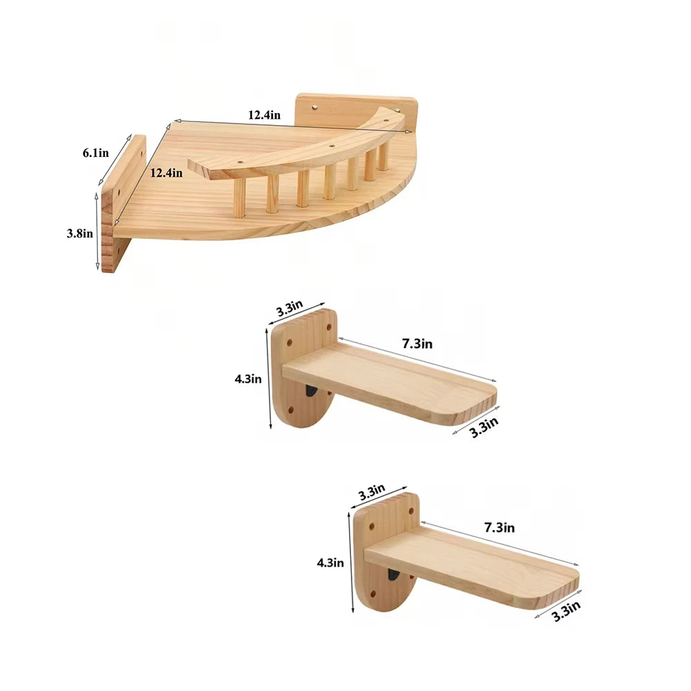 CWV Wall Mounted Cat Hammock And Climbing Shelf Set