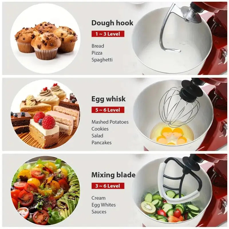 Tilt Head Electric Stand Mixer With Beaters And Multiple Speeds