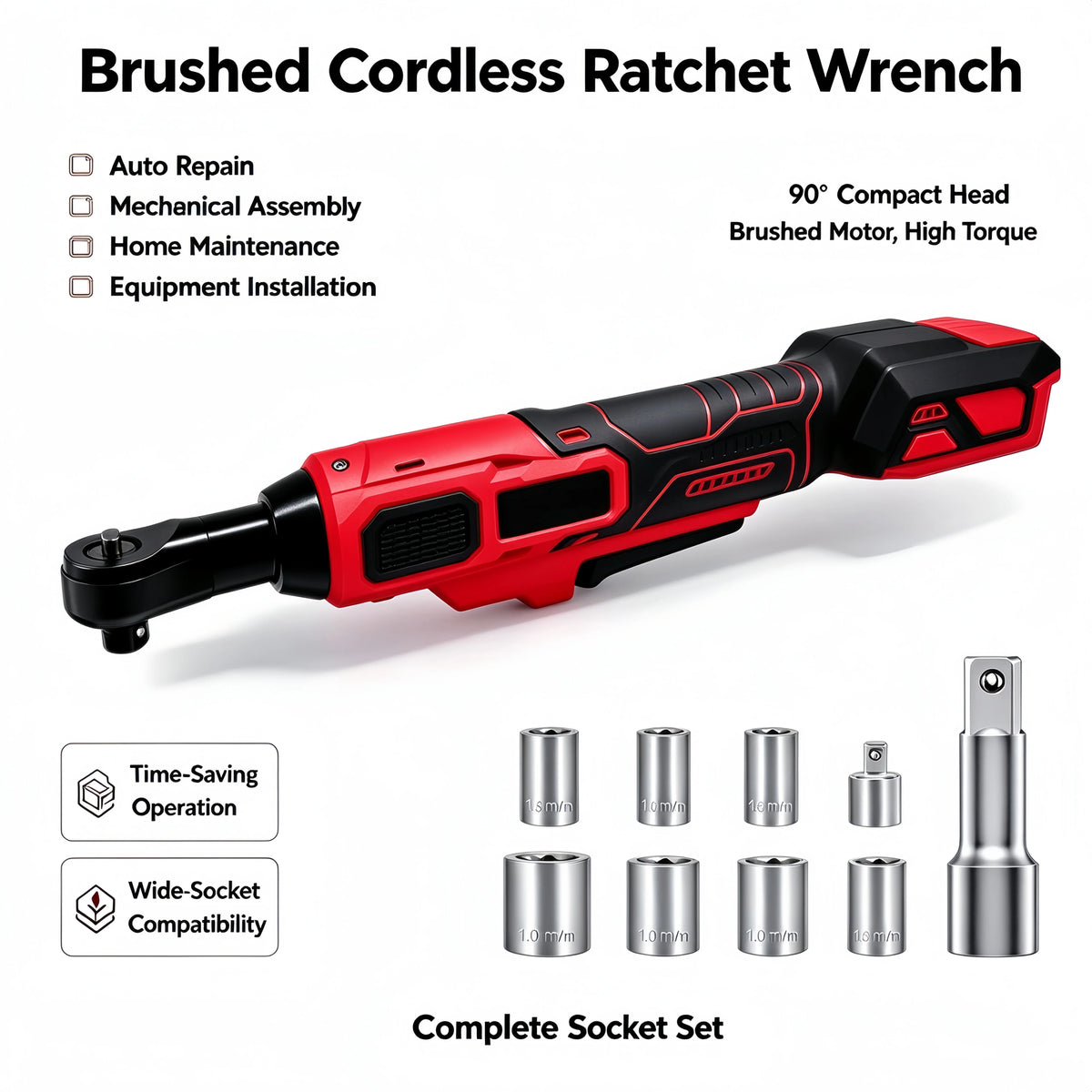 L1NXIXI Cordless Ratchet Wrench Compatible With Milwaukee Batteries