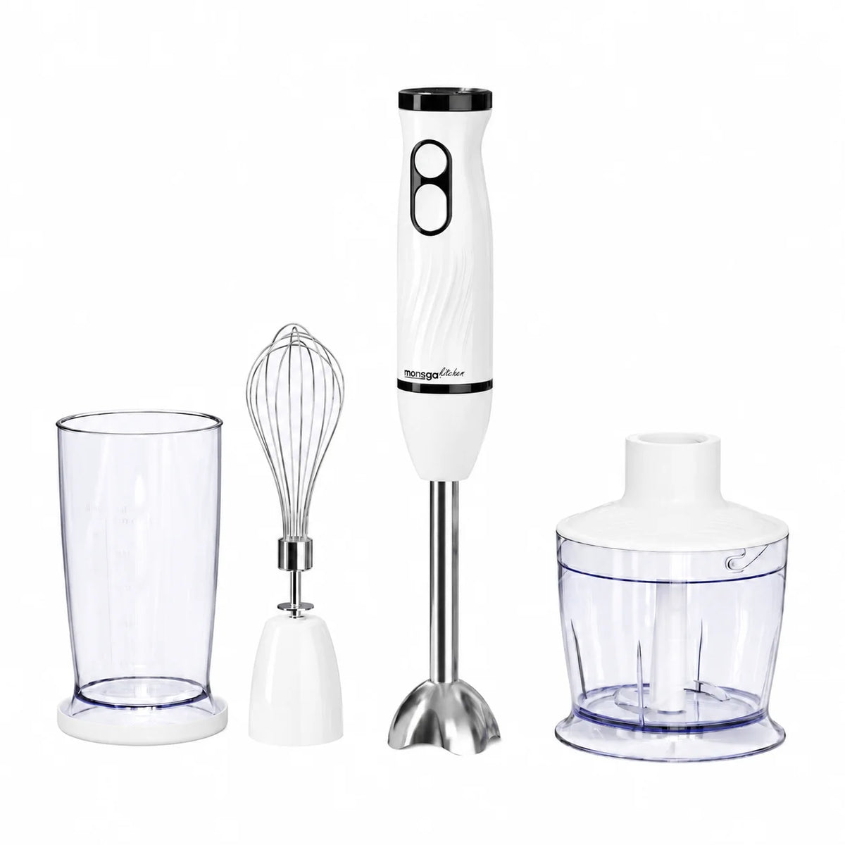 MONSGA 4 In 1 Electric Immersion Hand Blender With Accessories