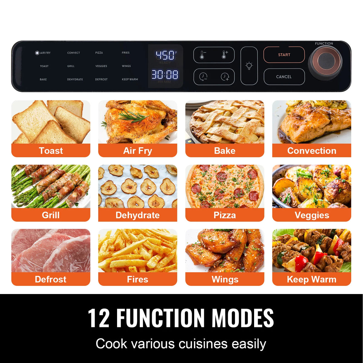 SucceBuy Air Fryer Toaster Oven With Convection And Grill