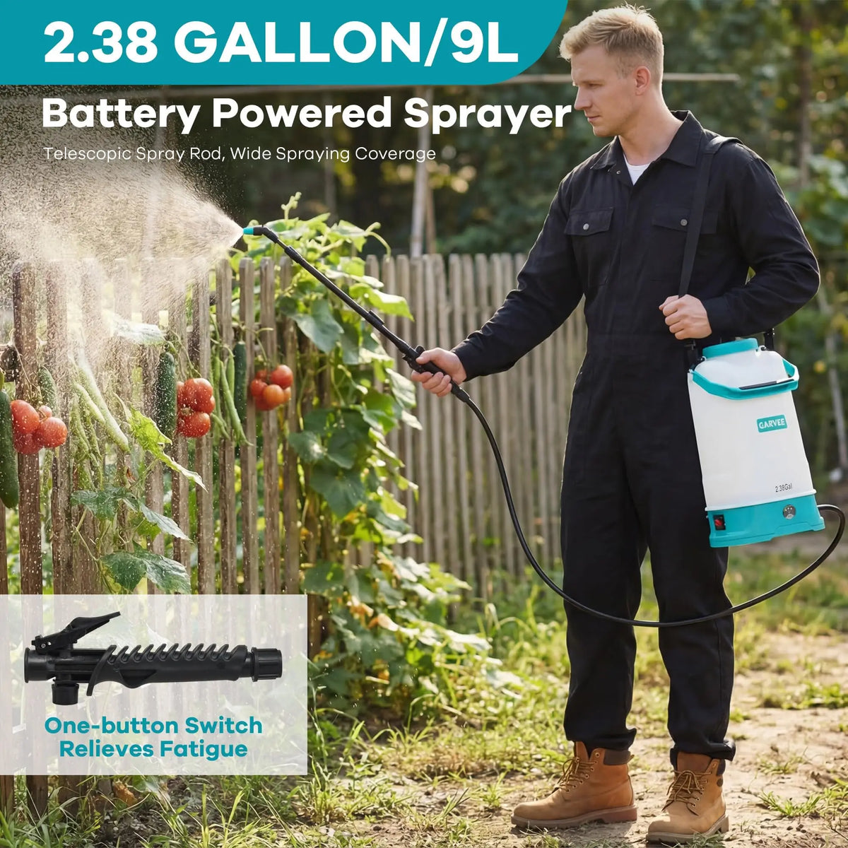 HiMISS Electric Backpack Garden Sprayer With 0 To 60 PSI