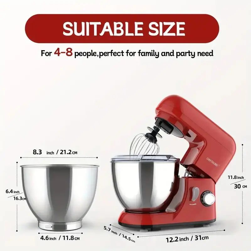 Tilt Head Electric Stand Mixer With Beaters And Multiple Speeds