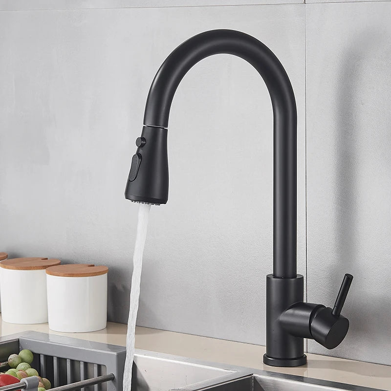 MYQualife Pull Out Kitchen Sink Faucet With Stream Sprayer