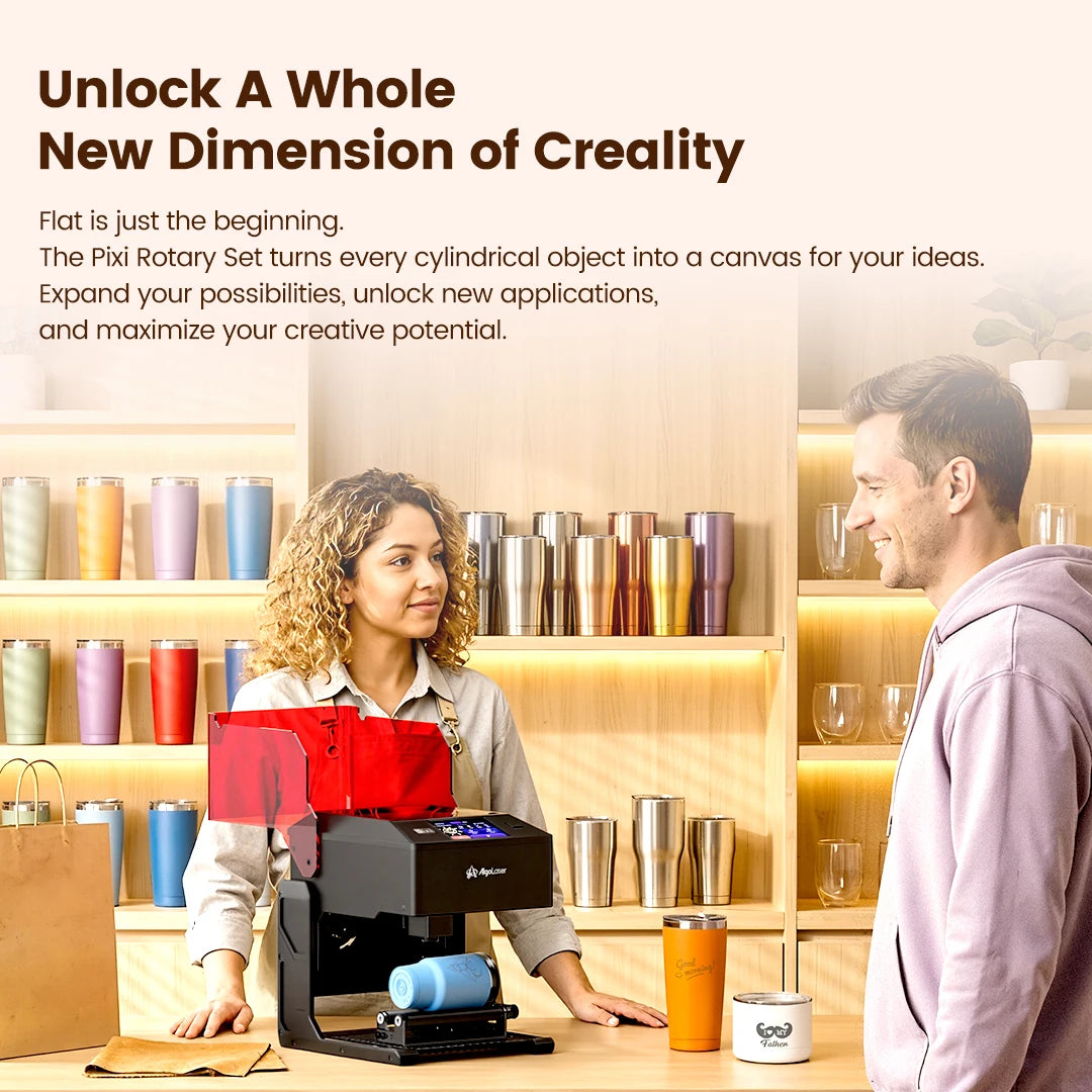 AlgoLaser Mini Portable 5W Laser Engraver Cutter with Rotary Roller OPTIONS DIY Tools Logo Etcher for Wood Desktop Laser Engraver for Metal Tumblers