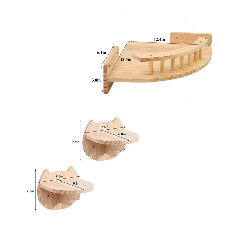 CWV Wall Mounted Cat Hammock And Climbing Shelf Set