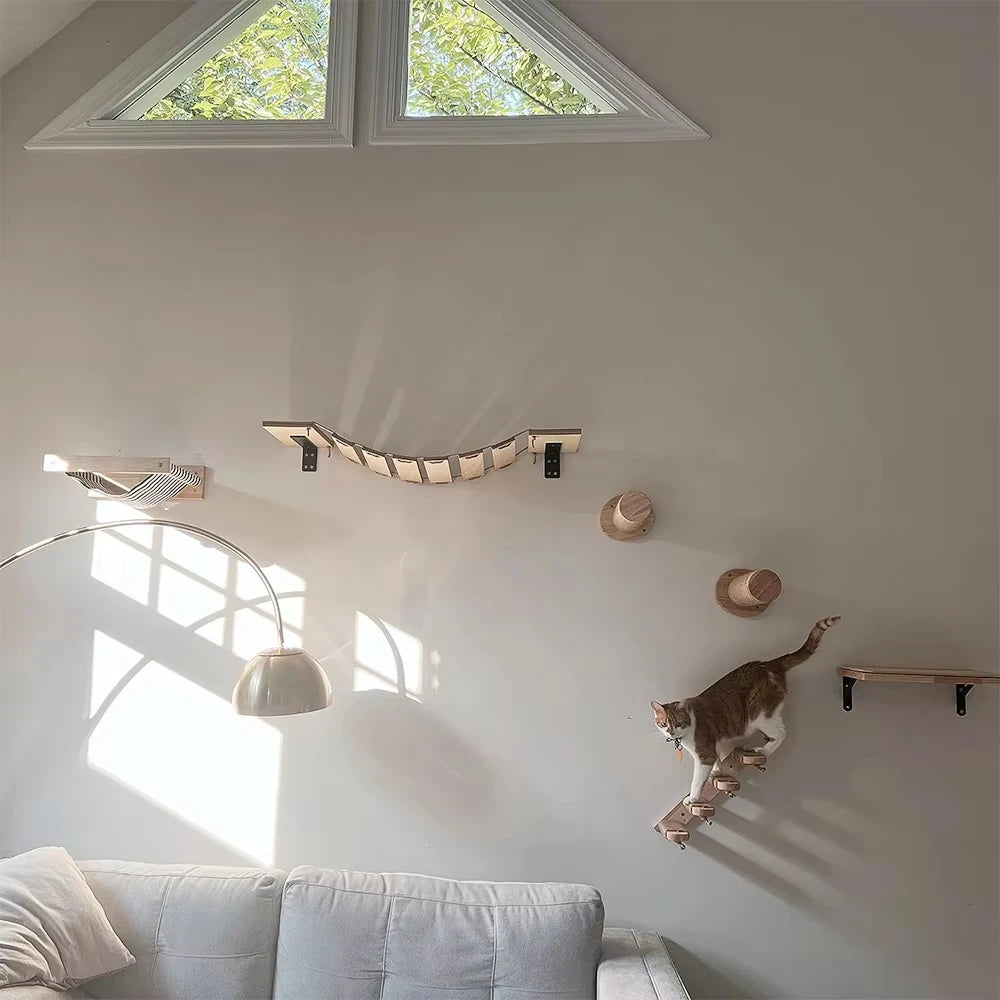 CWV Cat Wall Climbing Shelf With Sisal Scratching Post