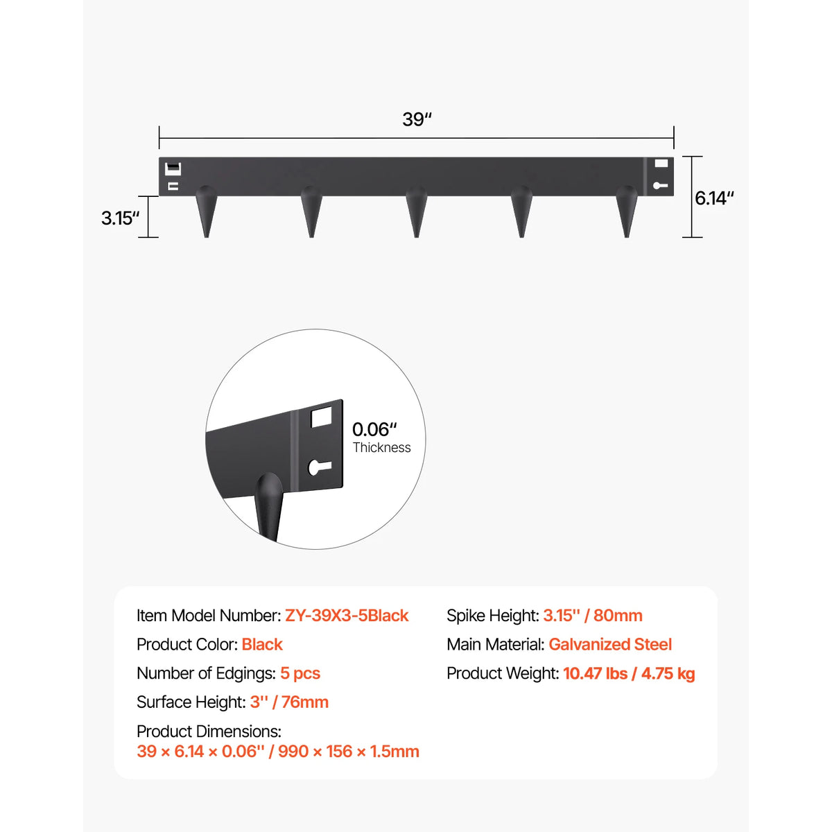 VEVOR Steel Landscape Edging Rust-Resistant Metal Landscape Edging Bendable Garden Edging Border Flower Bed Yard Pathway Divider