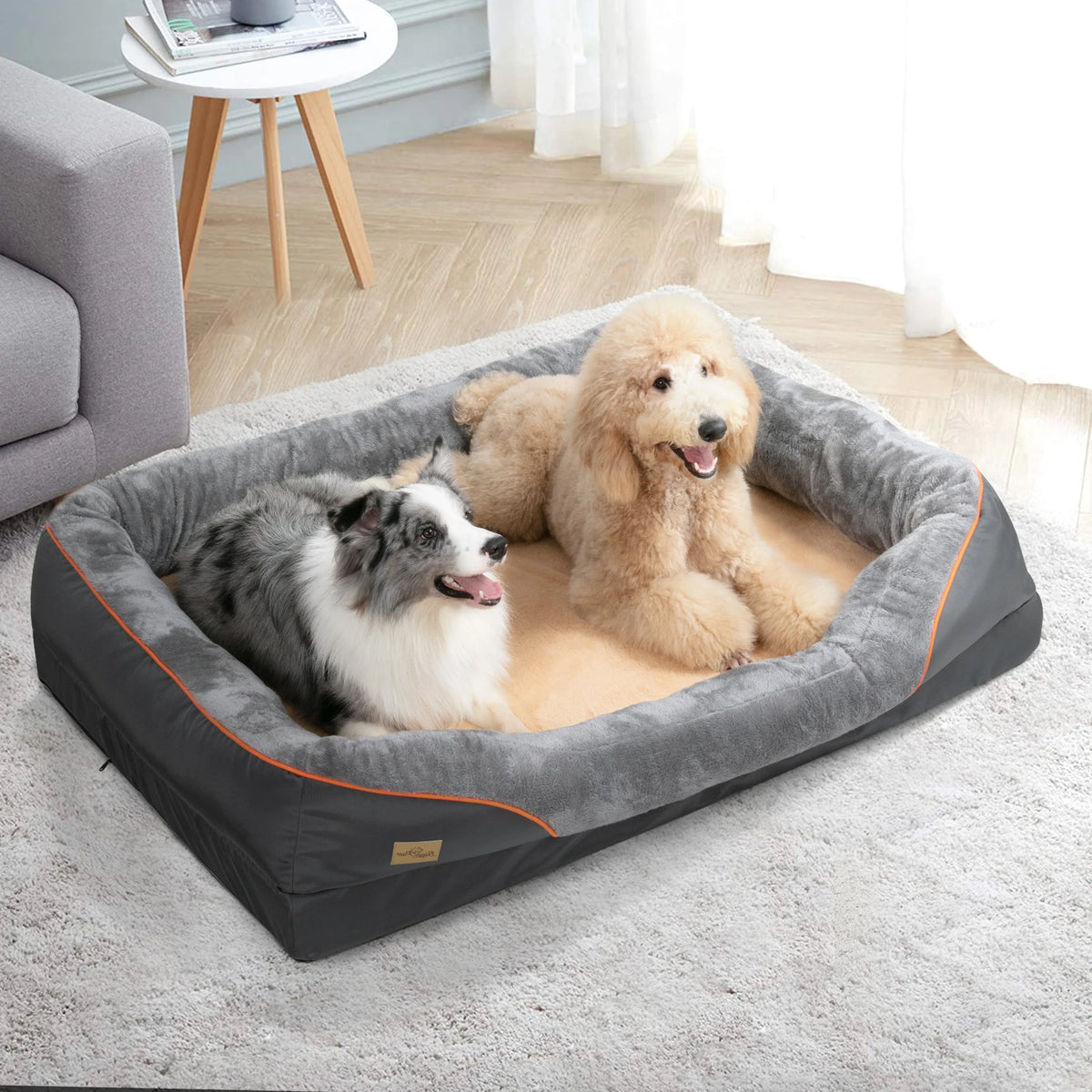 BINGOPAW Waterproof Washable Dog Bed With Removable Soft Fleece Cover
