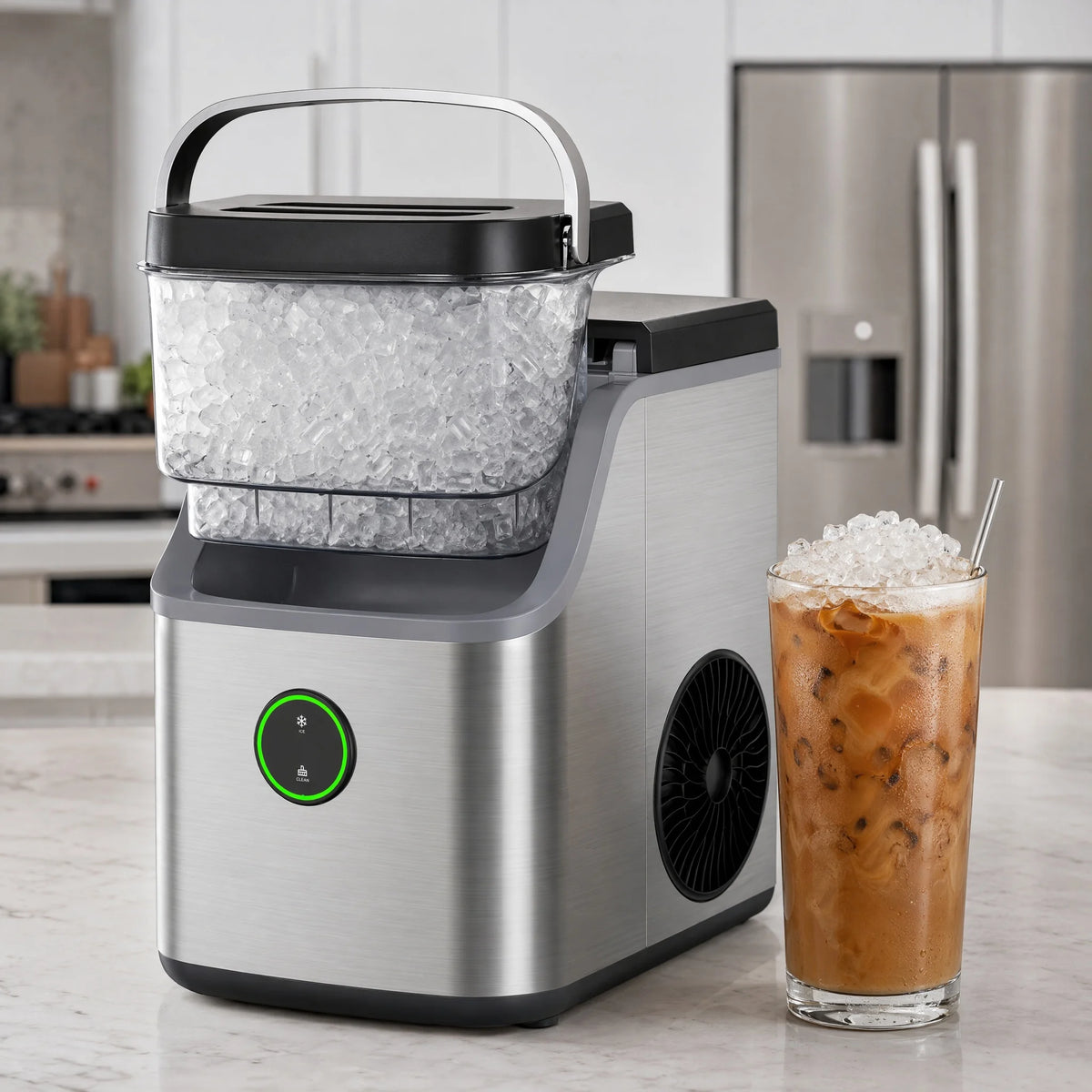 PHILERGO Countertop Nugget Ice Maker With Quiet Self Cleaning