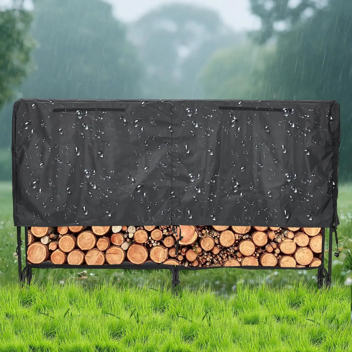 Garvee Heavy Duty Firewood Rack With Waterproof Protective Cover
