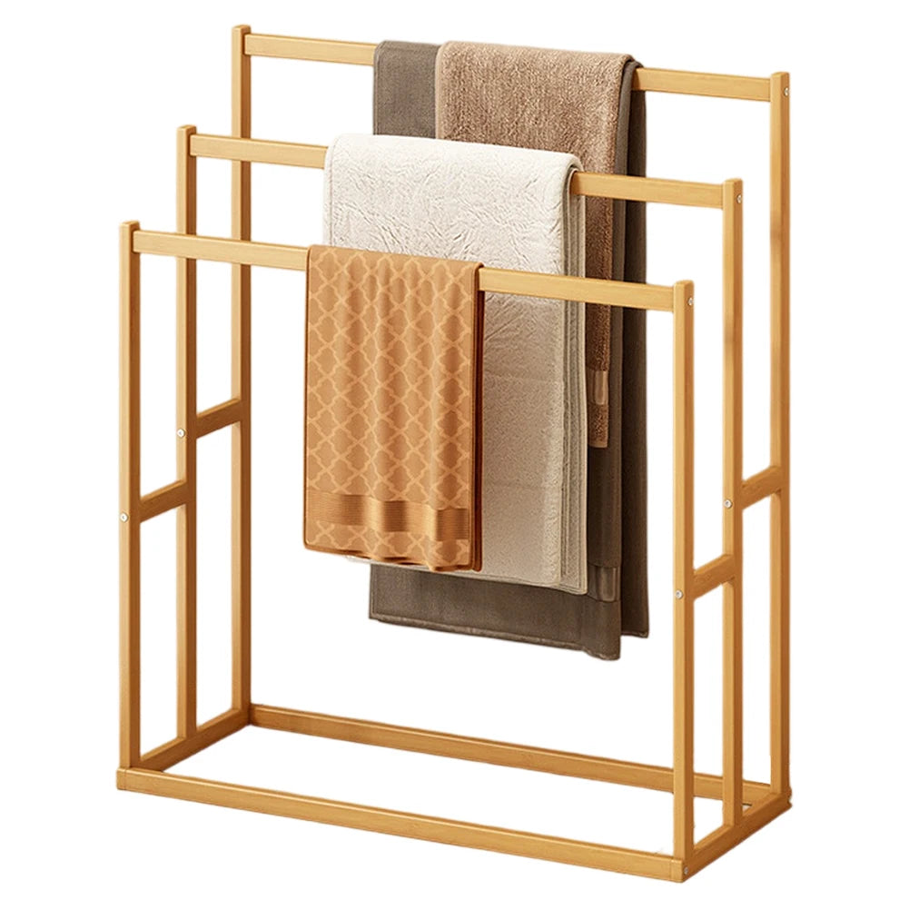 Three Tier Freestanding Towel Rack With Three Hanging Crossbars
