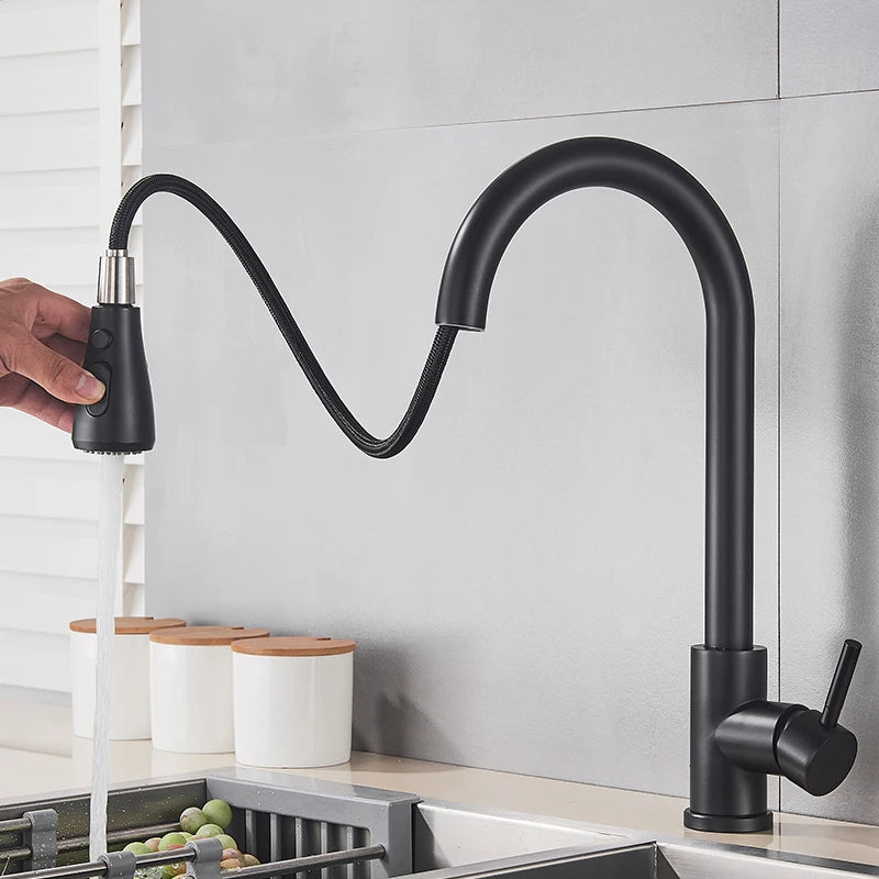 MYQualife Pull Out Kitchen Sink Faucet With Stream Sprayer