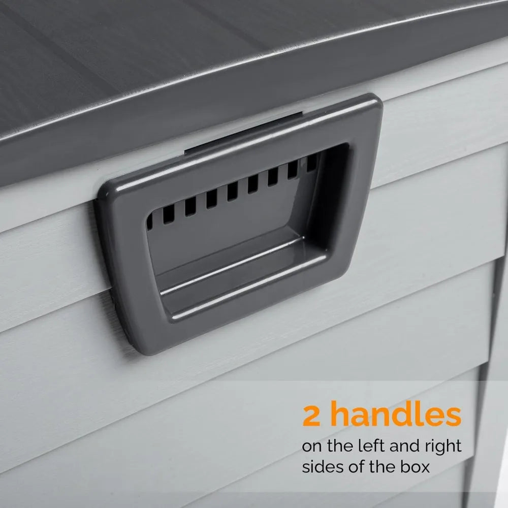 VINGLI Lockable Waterproof Outdoor Storage Deck Box With Wheels