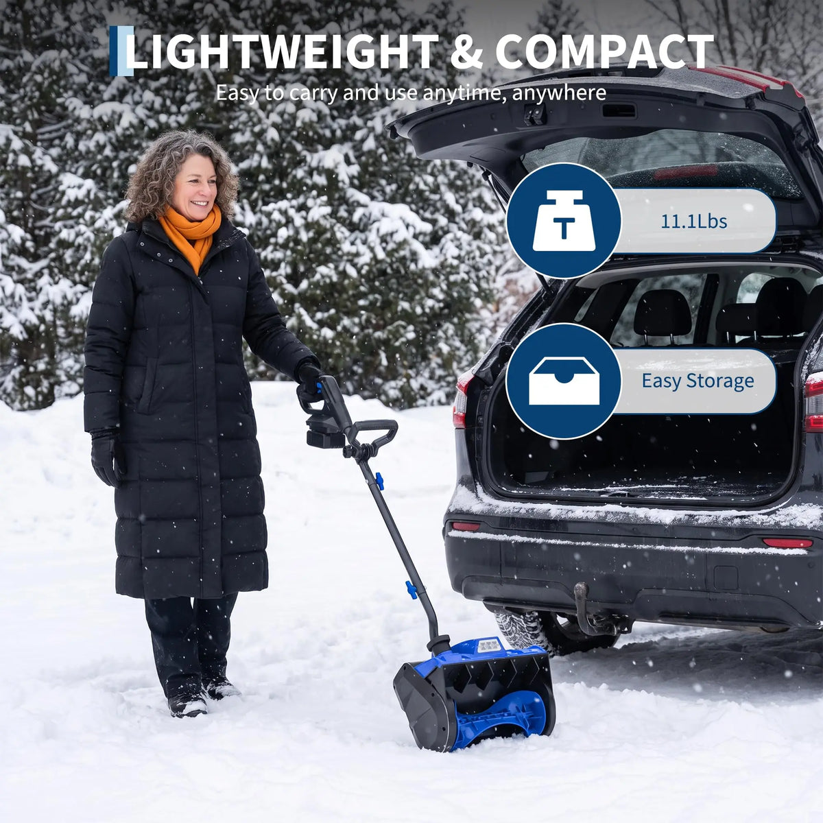 HiMISS Cordless Brushless Electric Snow Shovel With LED Light