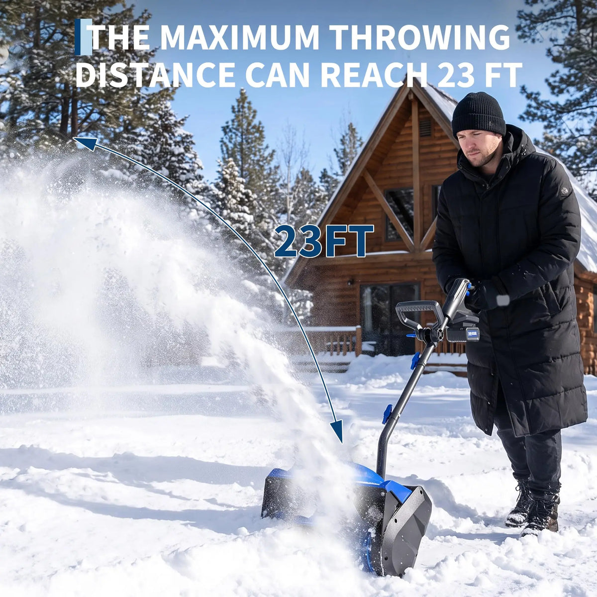 HiMISS Cordless Brushless Electric Snow Shovel With LED Light
