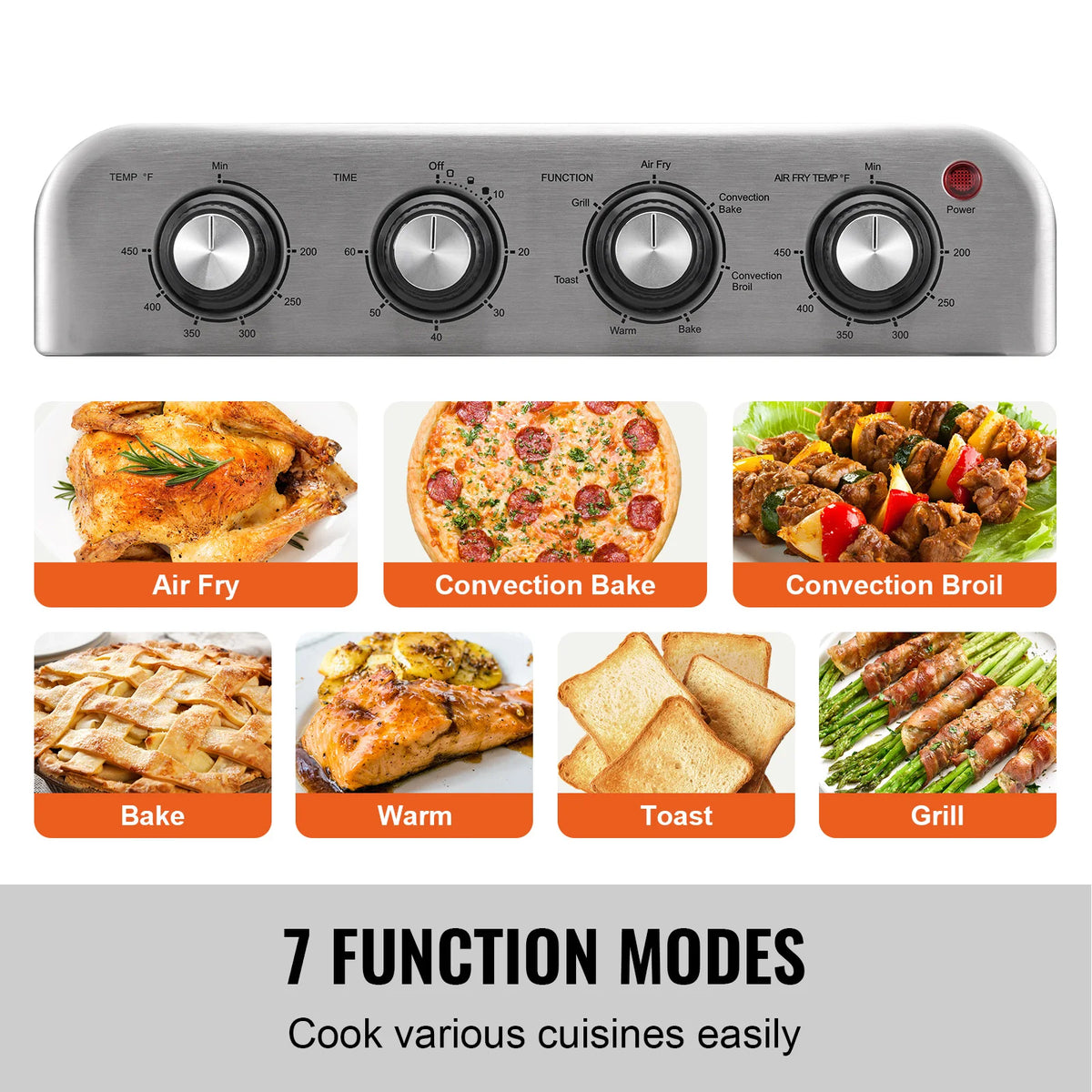 SucceBuy 7-in-1 Air Fryer Toaster Oven Combo for Home and Kitchen