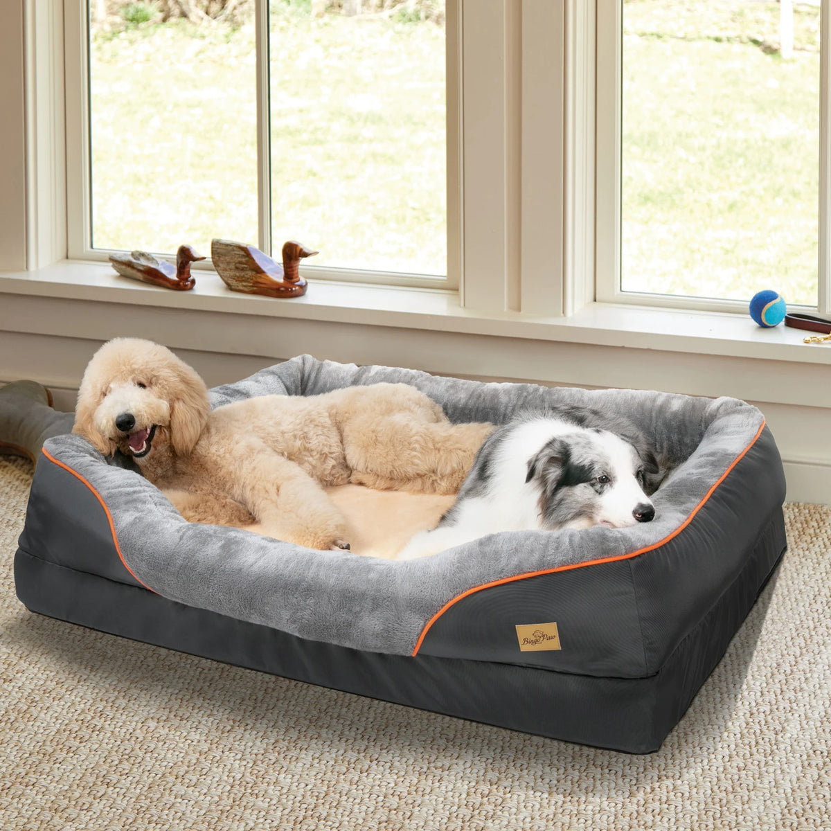 BINGOPAW Waterproof Washable Dog Bed With Removable Soft Fleece Cover