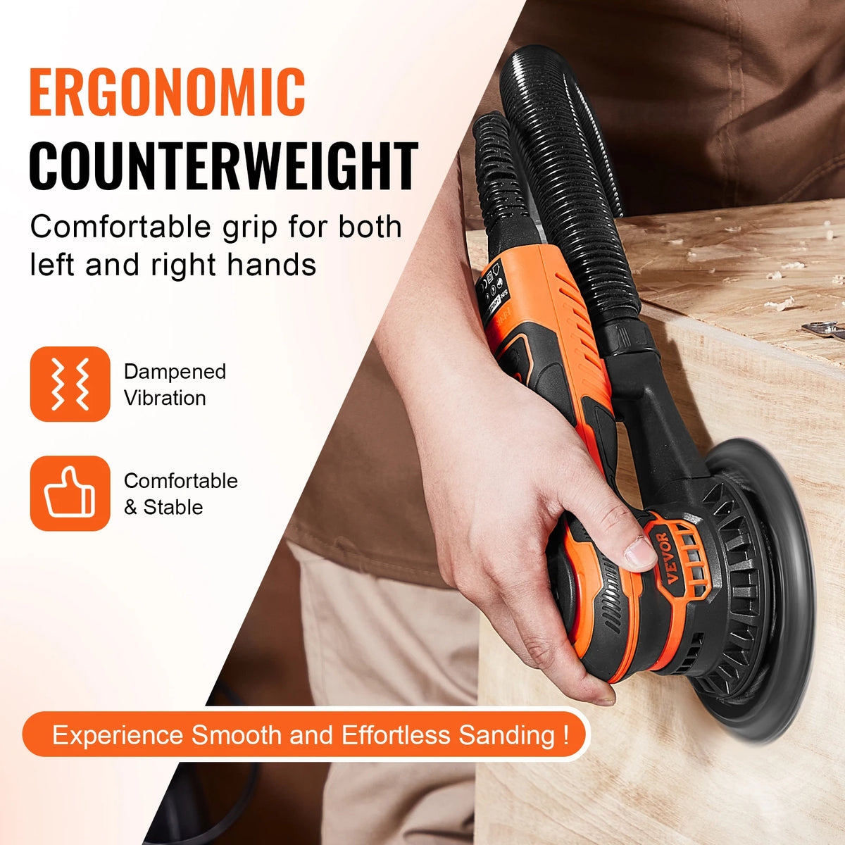 SucceBuy Brushless Random Orbital Sander for Woodworking and Detail Sanding