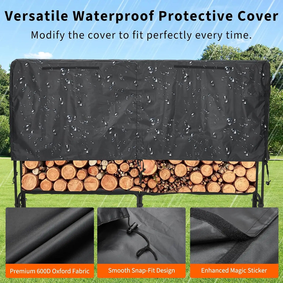 Garvee Heavy Duty Firewood Rack With Waterproof Protective Cover