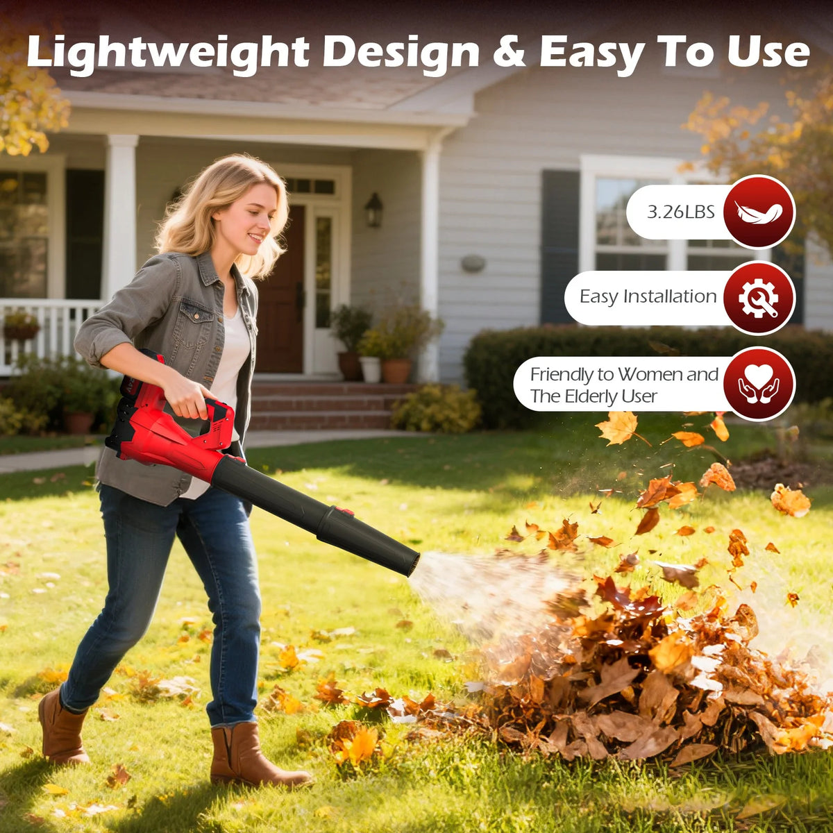 Cordless Brushless Leaf Blower With Six Speed Garden Cleaning