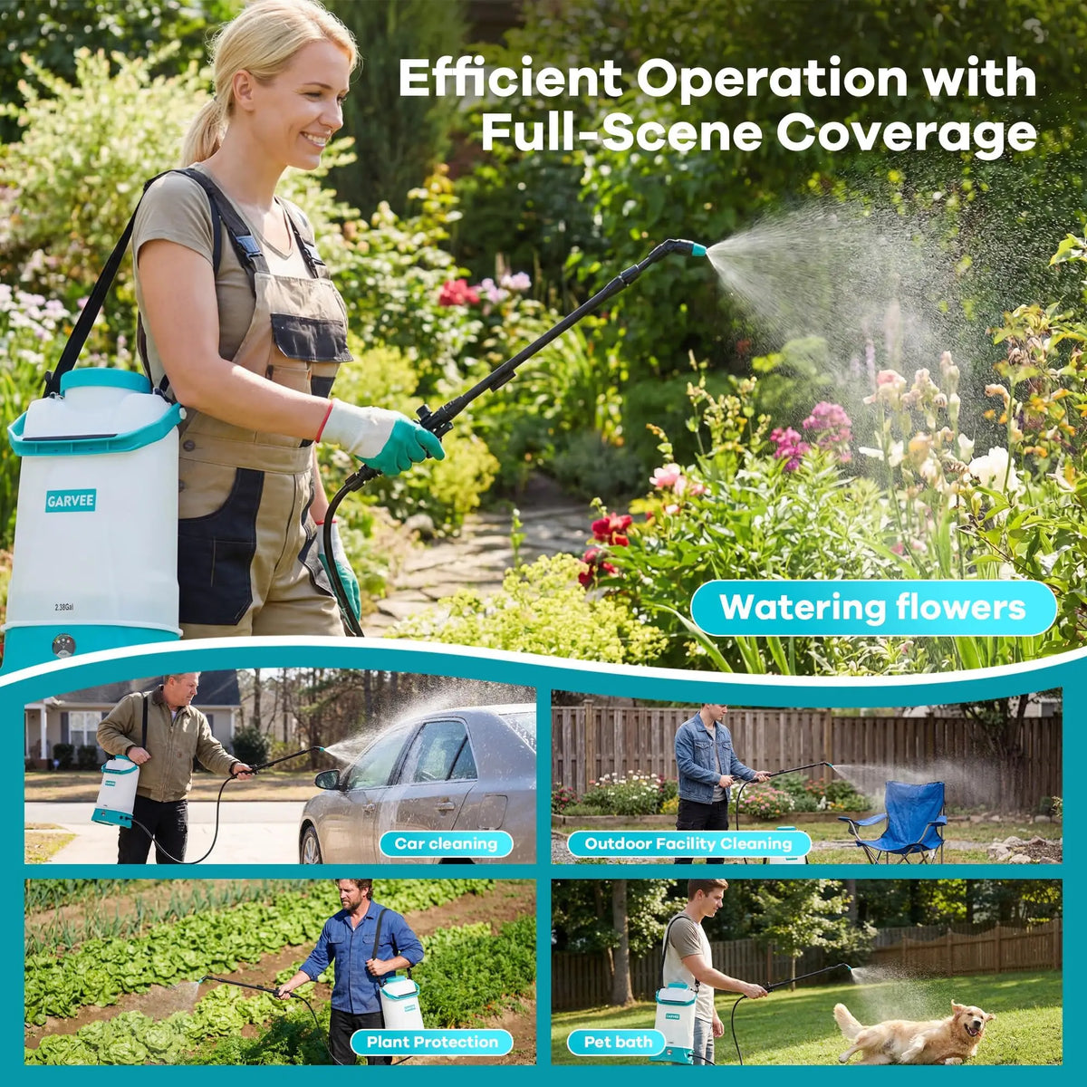 HiMISS Electric Backpack Garden Sprayer With 0 To 60 PSI