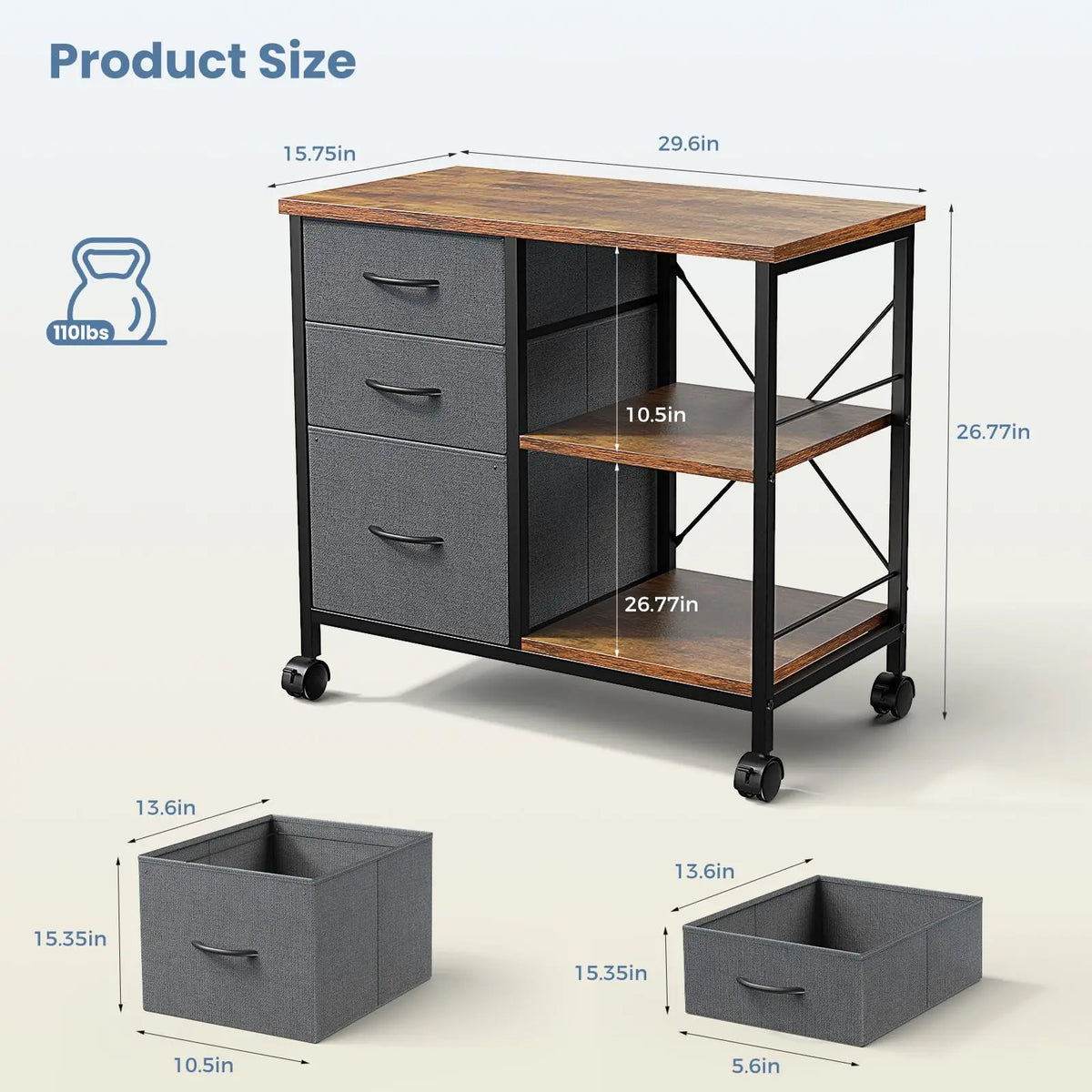 MCQ Modern Fabric Drawer Storage Cabinet With Steel Frame