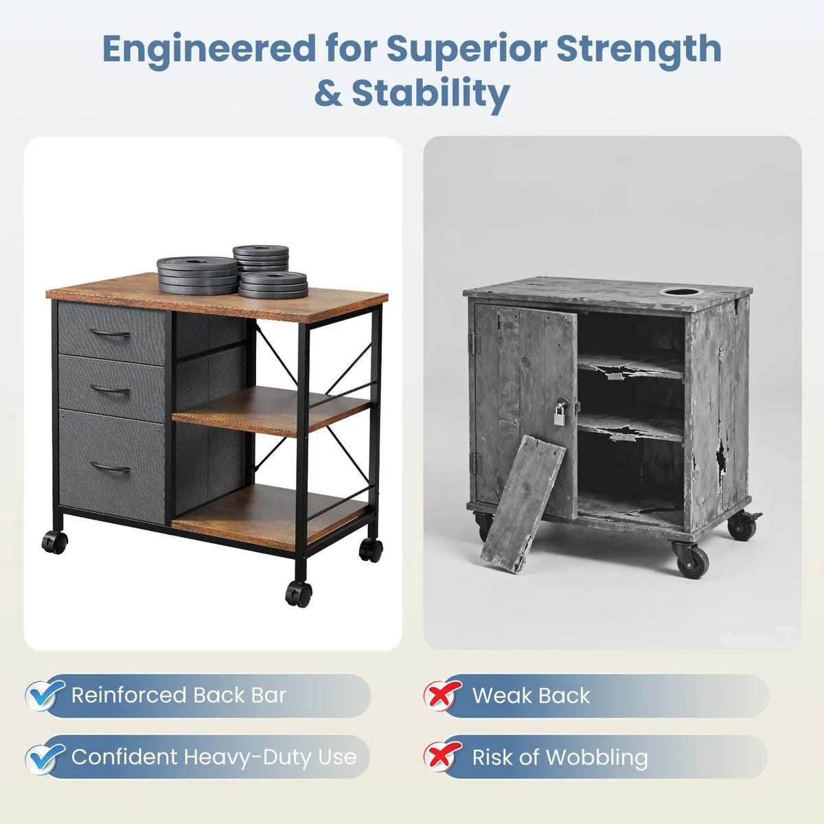 MCQ Modern Fabric Drawer Storage Cabinet With Steel Frame