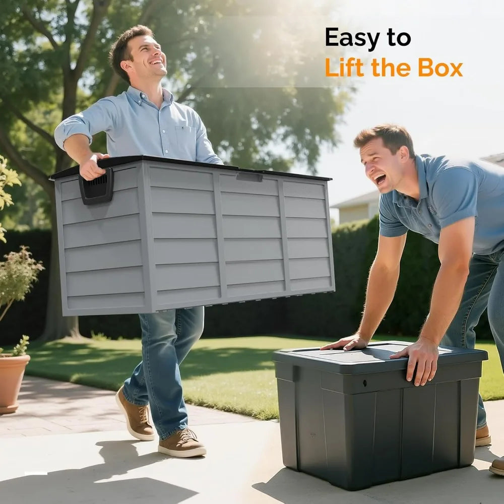 VINGLI Lockable Waterproof Outdoor Storage Deck Box With Wheels