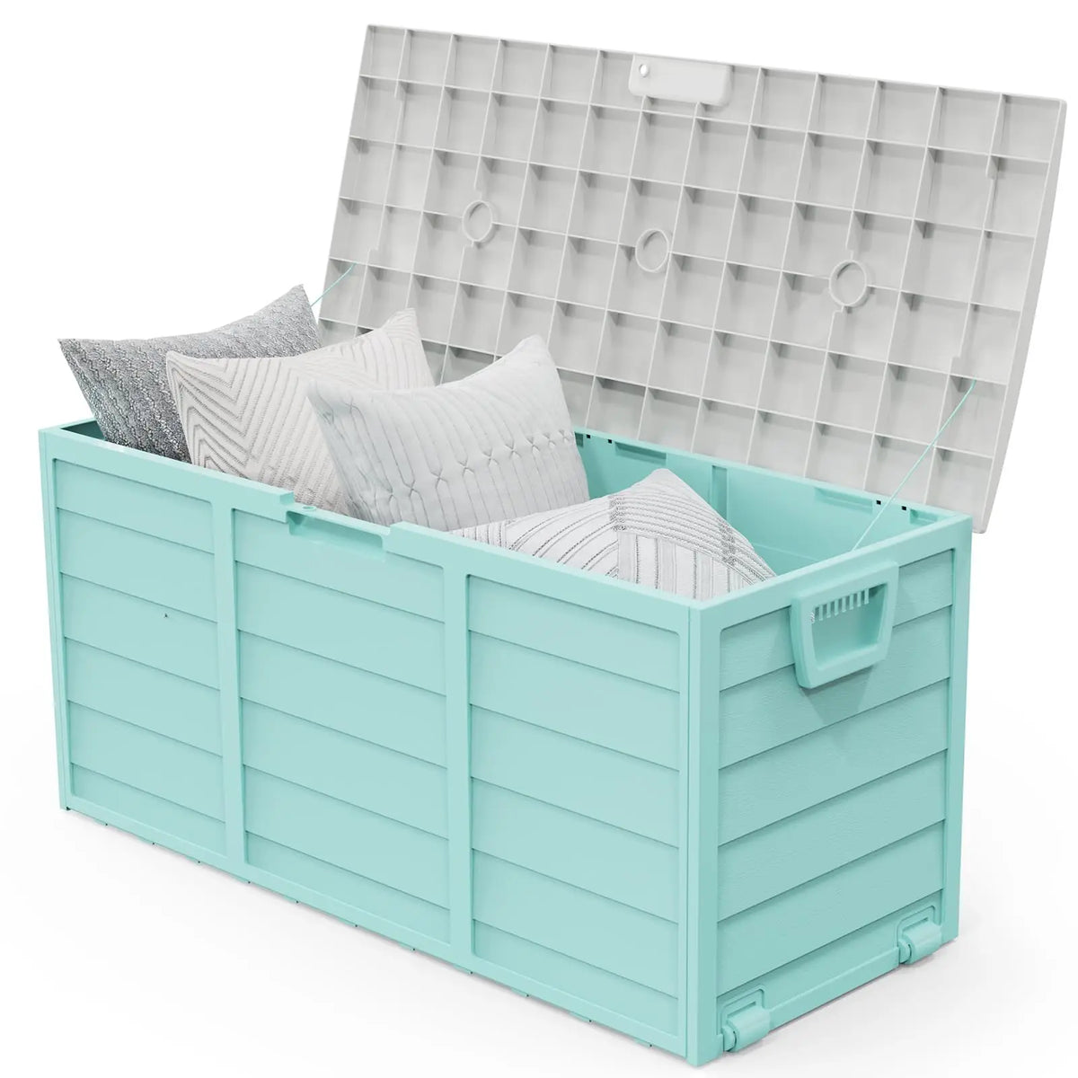 VINGLI Lockable Waterproof Outdoor Storage Deck Box With Wheels