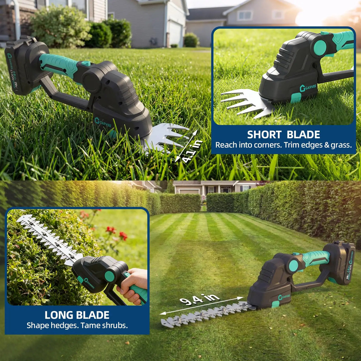 HiMISS 2-in-1 Cordless Grass Shear And Hedge Trimmer