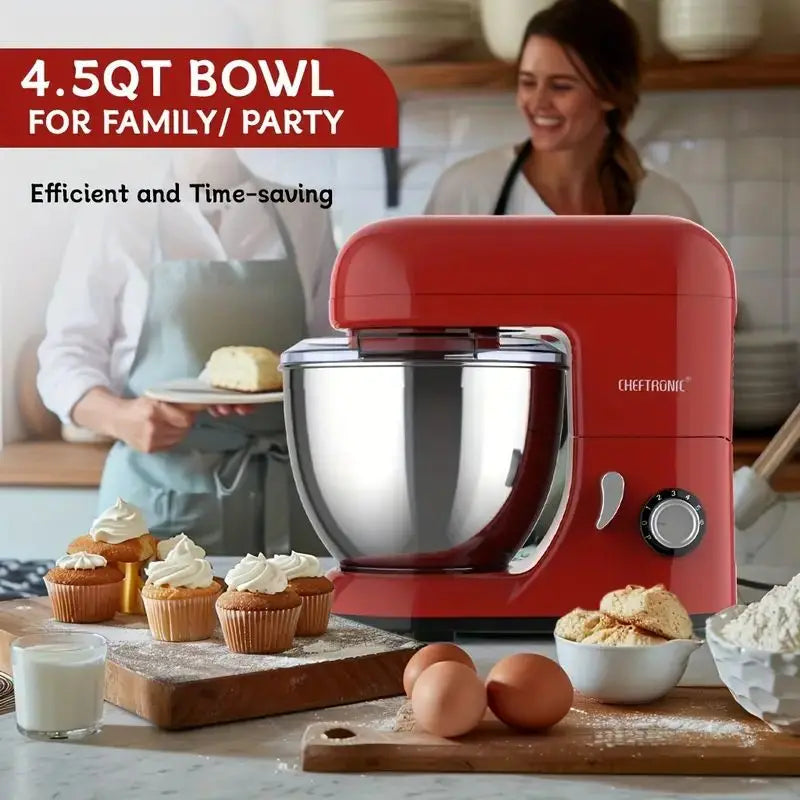 Tilt Head Electric Stand Mixer With Beaters And Multiple Speeds