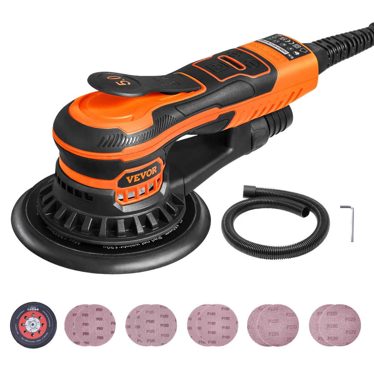SucceBuy Brushless Random Orbital Sander for Woodworking and Detail Sanding
